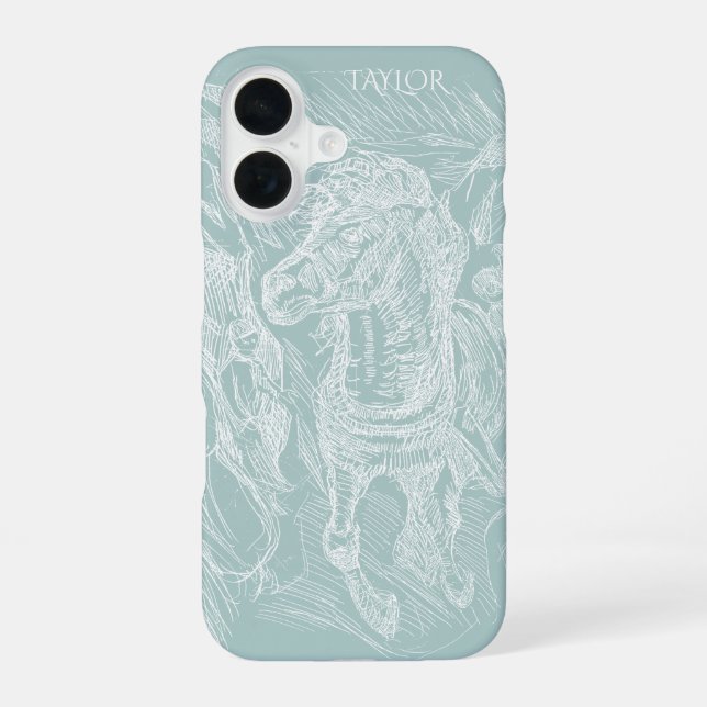 Galloping Horse – Edvard Munch – Personalized  iPhone 16 Case (Back)