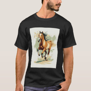 Galloping Horse Freedom Equestrian Art T-Shirt