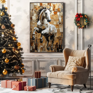 Galloping Horse in Dynamic Impasto Art Canvas Print