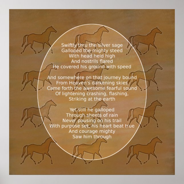 Galloping Horse Motivational Poem Poster (Front)