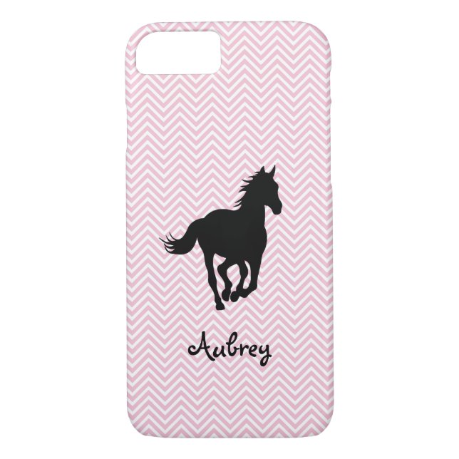 Galloping Horse on Zigzag Personalised Case-Mate iPhone Case (Back)