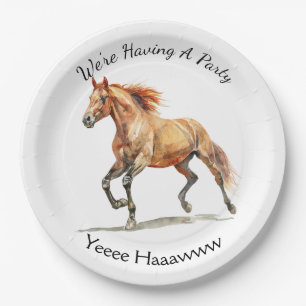 Galloping Horse Personalised Paper Plate