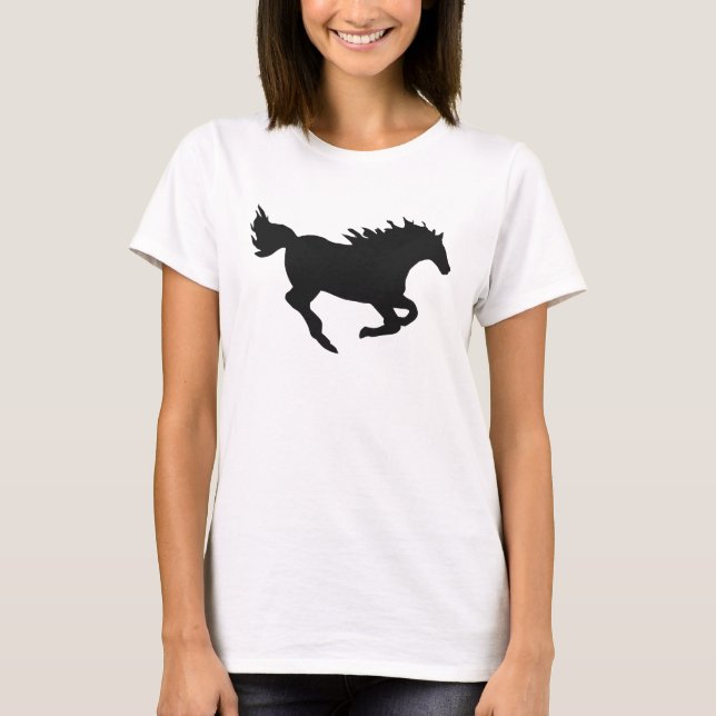 Galloping Horse Silhouette T-Shirt (Front)