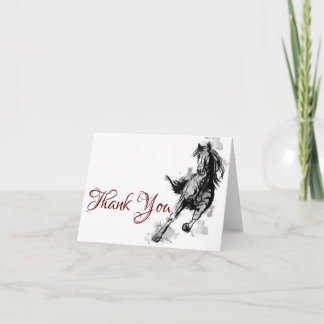 Galloping Horse Sketch Thank You Card