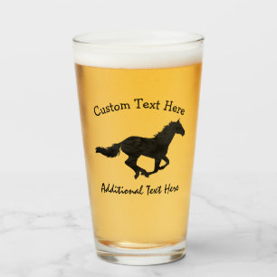 Galloping Horse Watercolor Silhouette Glass