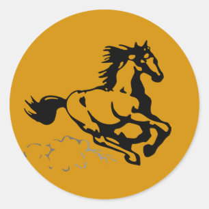 Galloping Horse Wild and Free Classic Round Sticker