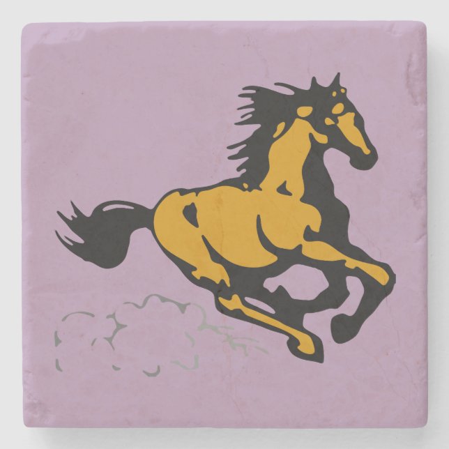 Galloping Horse Wild and Free Stone Coaster (Front)
