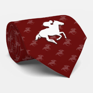 Galloping Horseman | Dark Red Sports Gifts Tie