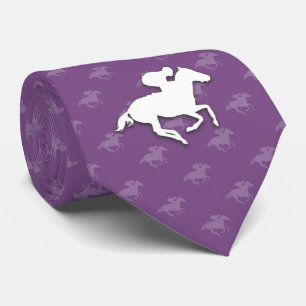 Galloping Horseman Purple Sport Gifts Tie