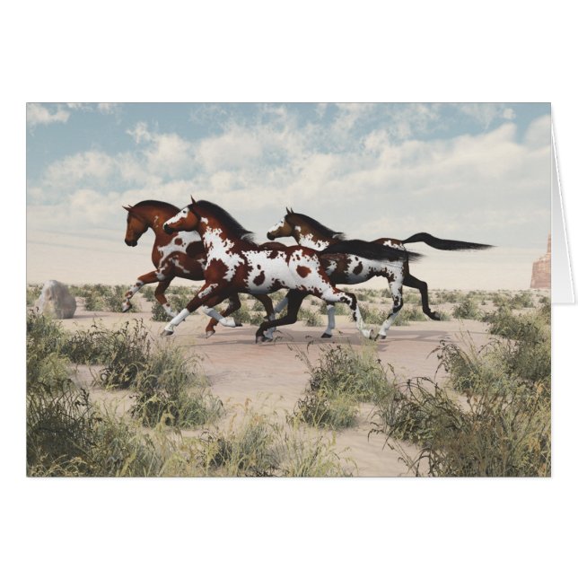Galloping Horses Card (Front Horizontal)