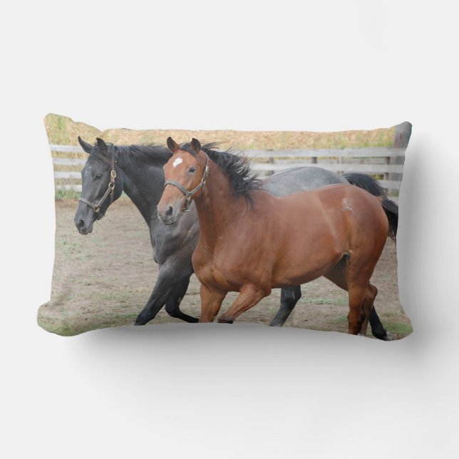 Galloping Horses Lumbar Cushion (Front)