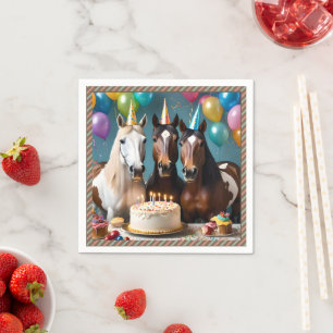 Galloping into Fun: A Horse Birthday Celebration Napkin