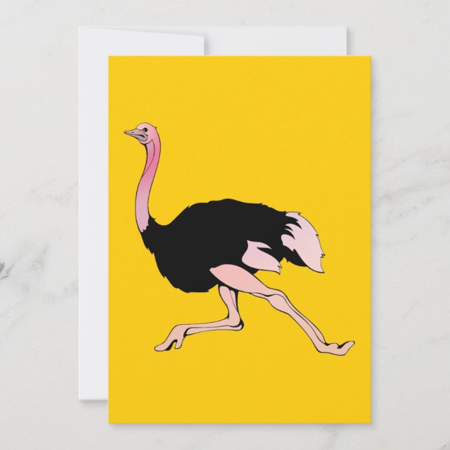 Galloping Ostrich Invitation (Front)