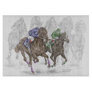Galloping Race Horses Cutting Board