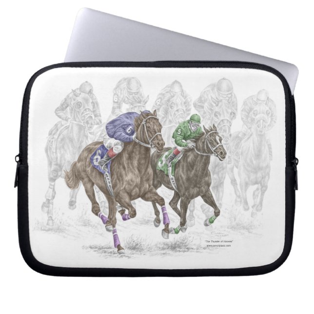 Galloping Race Horses Laptop Sleeve (Front)
