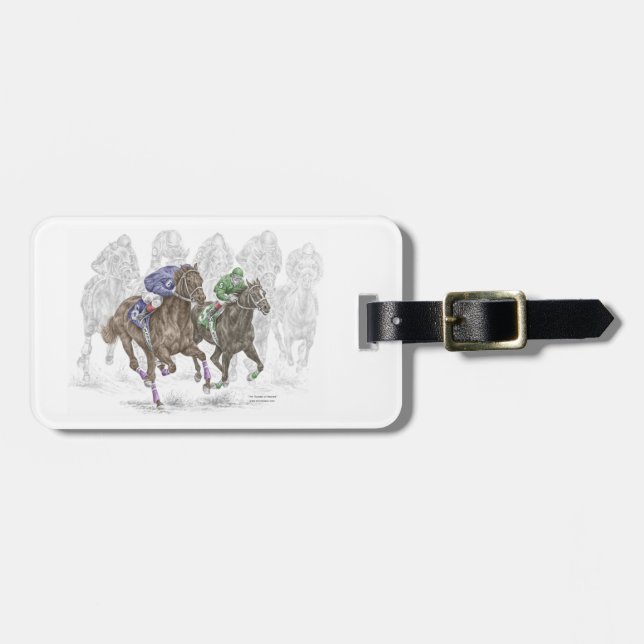 Galloping Race Horses Luggage Tag (Front Horizontal)