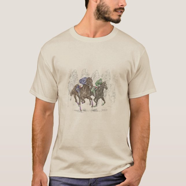 Galloping Race Horses T-Shirt (Front)