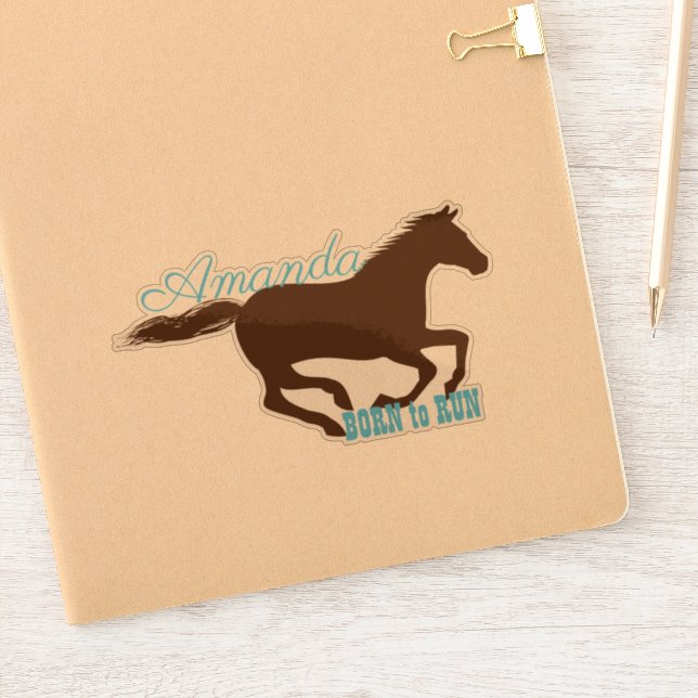 Galloping running horse silhouette personalised (Notebook)