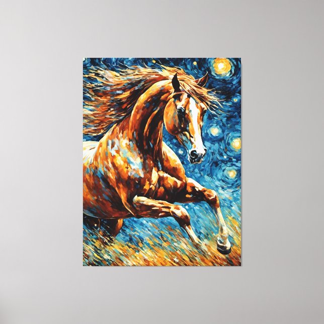 Galloping Sorrel Horse Canvas Print (Front)