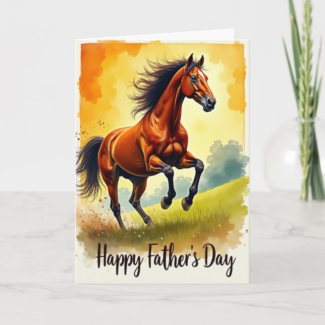 Galloping Steed Fathers Day Card (Front)