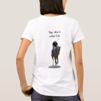Galloping Thoroughbred Horse And Rider B T-Shirt