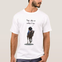 Galloping Thoroughbred Horse And Rider F T-Shirt