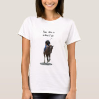 Galloping Thoroughbred Horse And Rider F T-Shirt