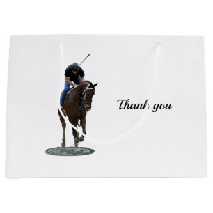 Galloping Thoroughbred Horse And Rider Gift Bag