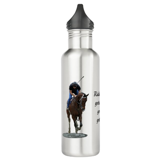 Galloping Thoroughbred Horse Water Bottle (Left)