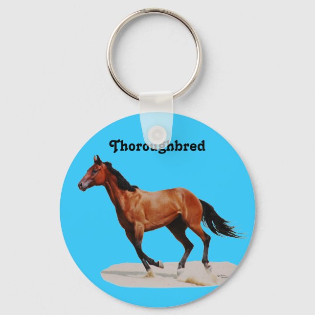 Galloping Thoroughbred Keychain (Front)