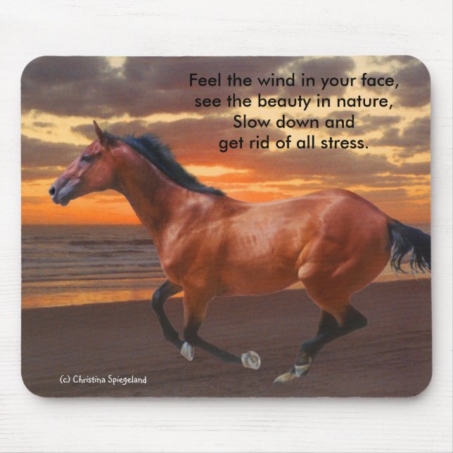 Galloping Thoroughbred Ocean Mousepad (Front)