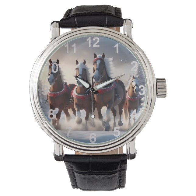 Galloping Through the Snow: Santa’s Magical Horses Watch (Front)