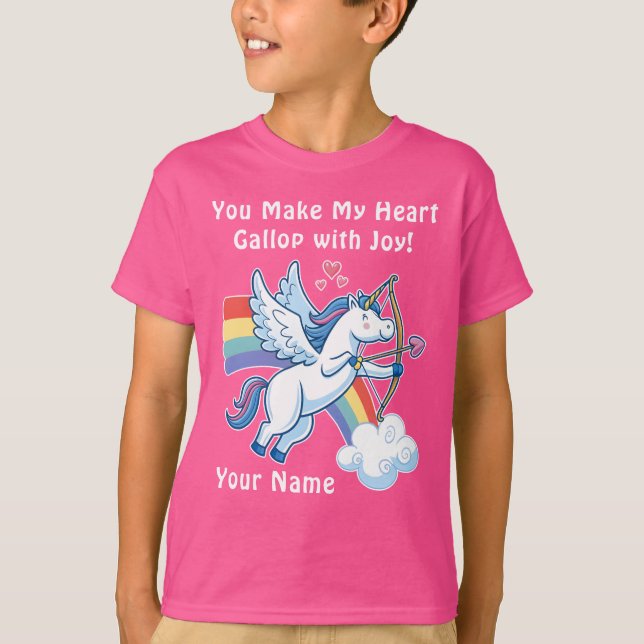 Galloping Unicorn Cupid’s Love Magic  T-Shirt (Front)