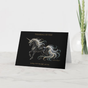 Galloping Unicorn with Silver Mane Card