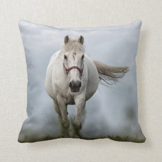 Galloping White Horse Cushion