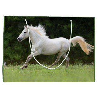 Galloping White Horse Large Gift Bag