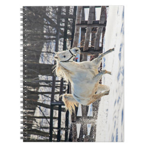 Galloping White Horse Spiral Notebook