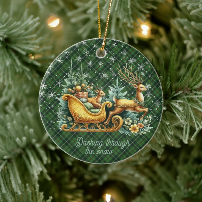 Galloway Hunting M Scottish Tartan Christmas Ceramic Tree Decoration (Tree)