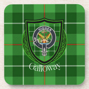 Galloway Scottish Clan Tartan & Crest Coaster