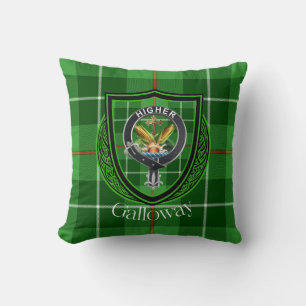 Galloway Scottish Clan Tartan & Crest Cushion