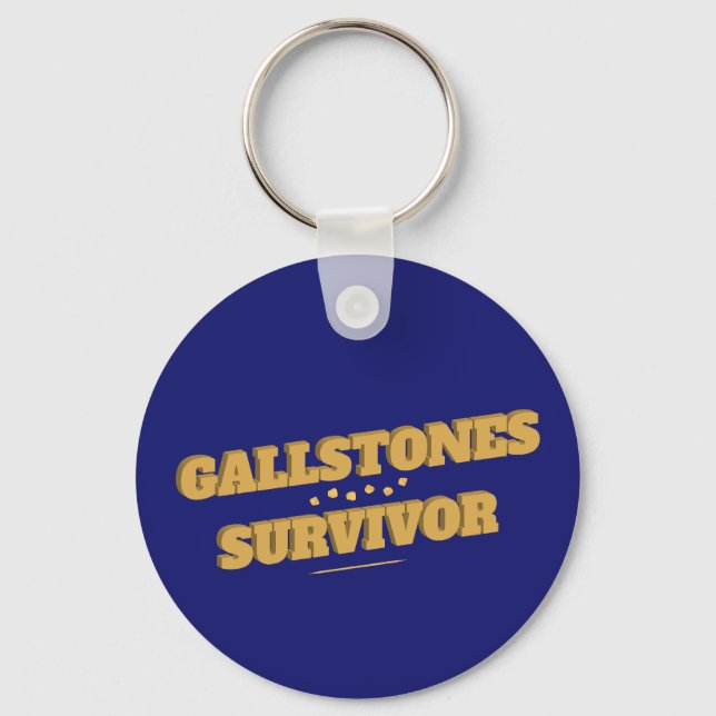 Gallstones Survivor Fun Gallbladder Surgery Key Ring (Front)