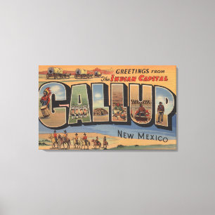 Gallup, New Mexico - Large Letter Scenes Canvas Print