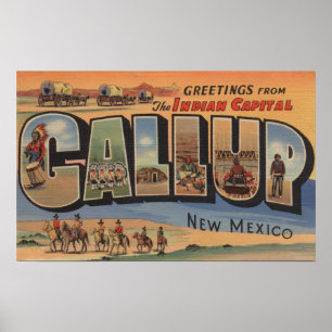 Gallup, New Mexico - Large Letter Scenes Poster