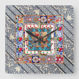 Galo de Barcelos, Portugal Square Wall Clock