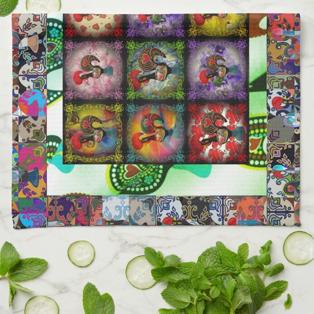 Galo de Barcelos, Portugal Tea Towel (Folded)