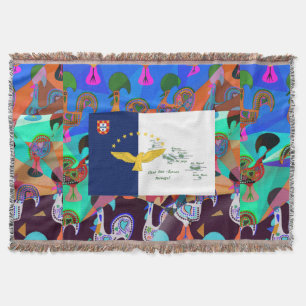 Galo de Barcelos, Portugal Throw Blanket