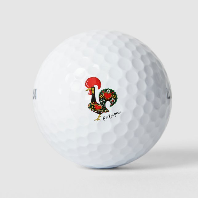 Galo de Barcelos Portuguese Rooster Golf Balls (Front)