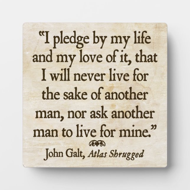 Galt's Pledge Plaque (Front)
