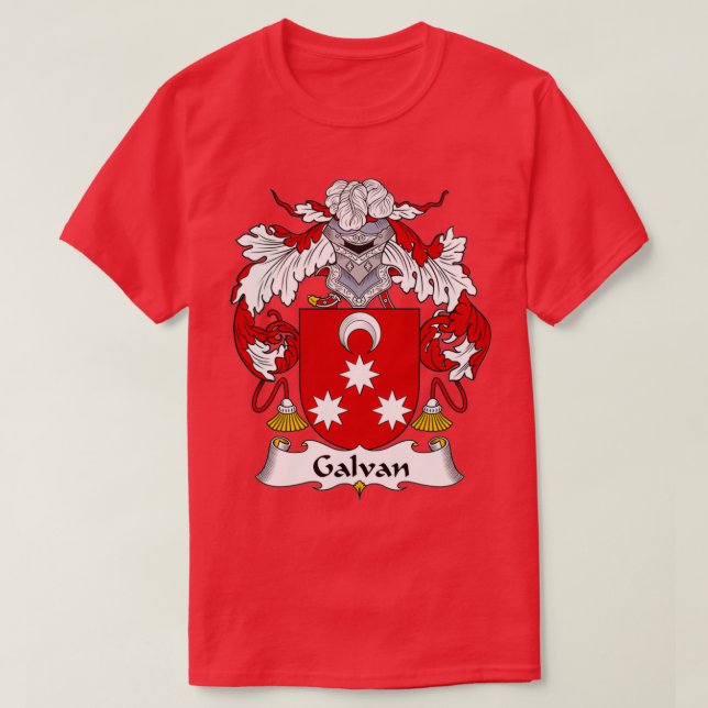 Galvan Coat of Arms Family Crest  T-Shirt (Design Front)