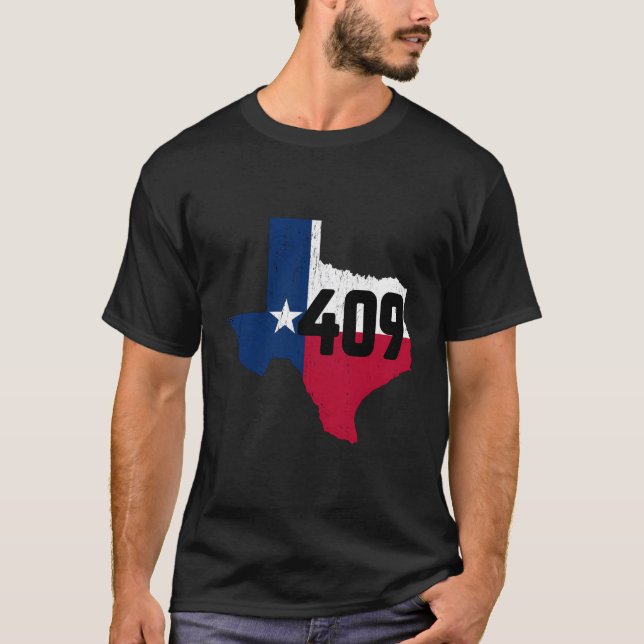 Galveston Area Code 409 Phone Number Texas Souveni T-Shirt (Front)